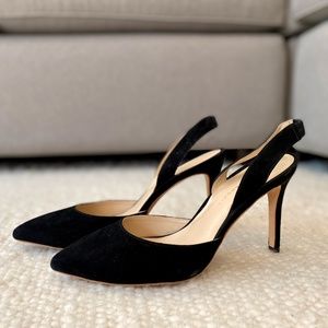 Black suede pumps, Loeffler Randall